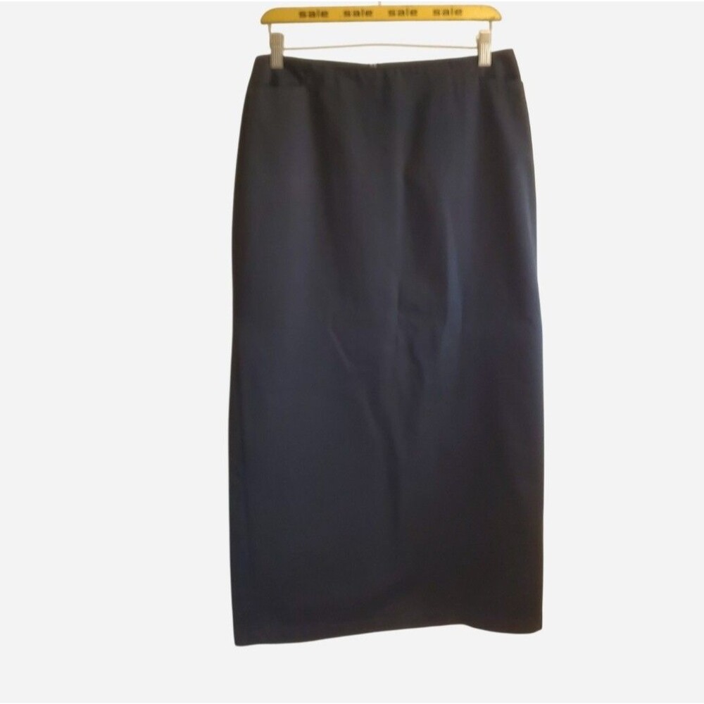 VTG Jcrew Chinos Black Cotton Midi Skirt Size 6 90s Minimal Y2k Academia Grunge